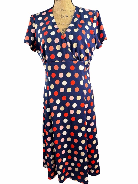 NorthStyle Dresses & Skirts - NorthStyle navy Blue dress with orange, cream and white polka dots. EC.- Size M